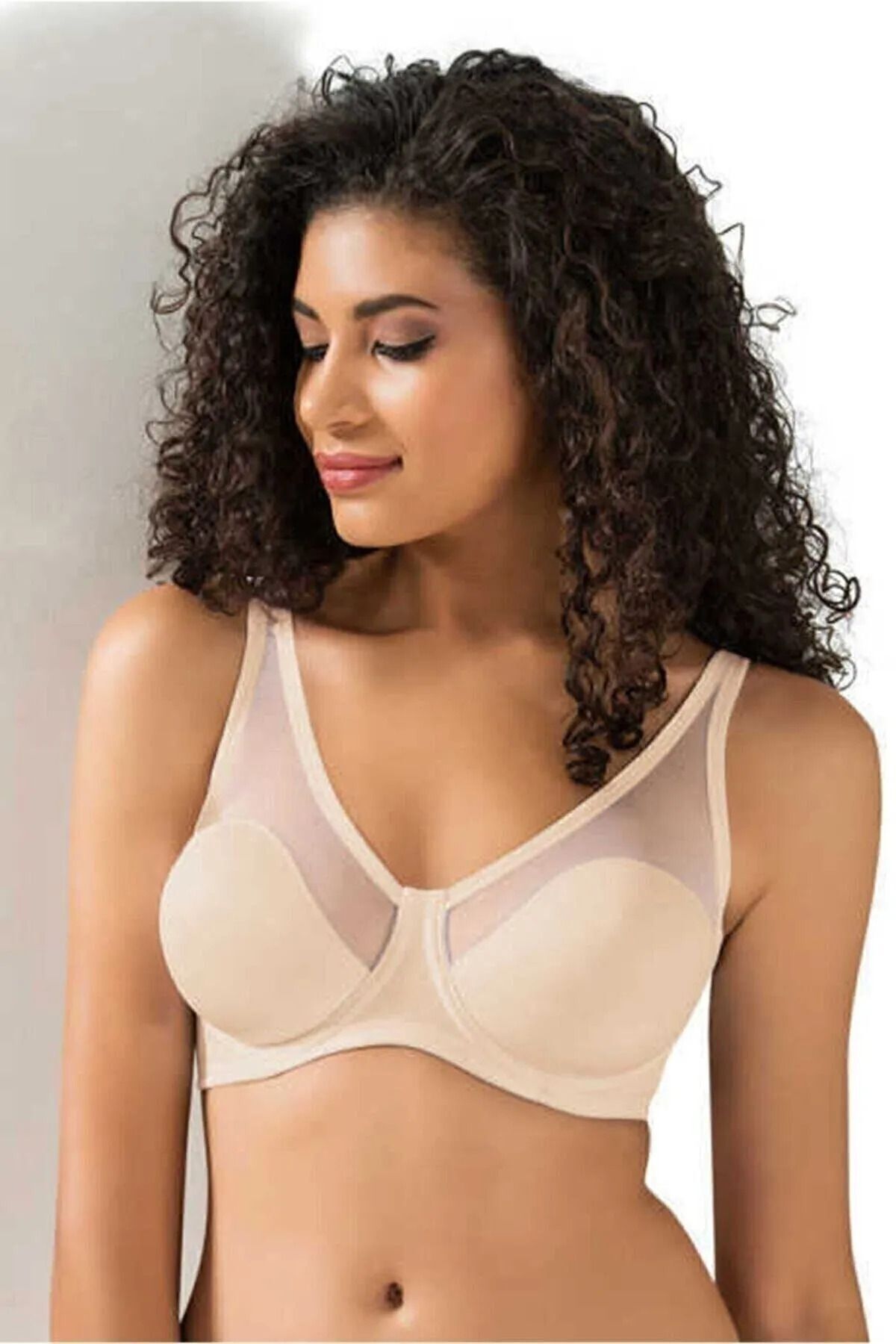 FANETTA SOFT C CUP BRA -Kadın Toparlayıcı Tüllü Ince Soft Sütyen 9200C