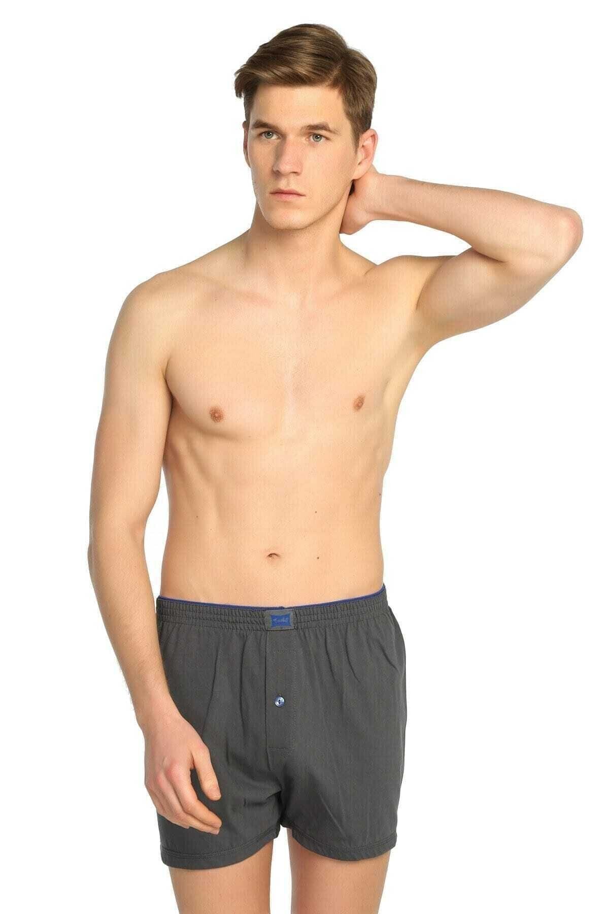 TUTKU ERKEK PENYE DÜZ BOXER TER0117 6'lı Ekonomik Paket