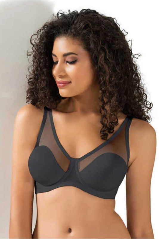 FANETTA SOFT C CUP BRA -Kadın Toparlayıcı Tüllü Ince Soft Sütyen 9200C