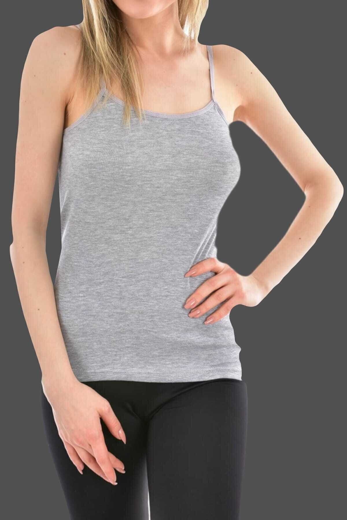 TUTKU Kadın Ribana Esnek Yapılı İp Askılı Atlet TKD0135 6'lı Ekonomik Paket